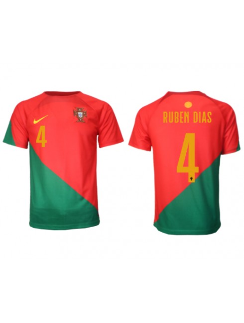 Moški Nogometna dresi replika Portugalska Ruben Dias #4 Domači SP 2022 Kratek rokav